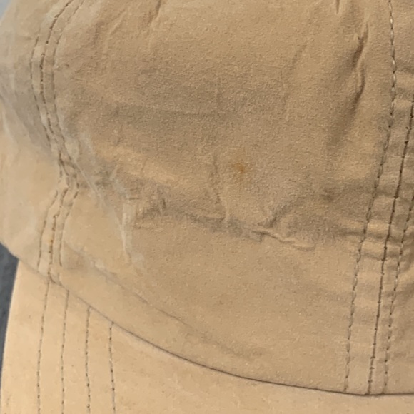 Vintage P Fitted Cap Men's Size L Tan Soft Felt 6 Panel High Profile Lined - Picture 7 of 17